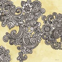 Yellow--Gray Pattern 1 Framed Print