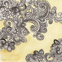 Yellow--Gray Pattern 2 Framed Print