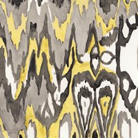 Yellow-Gray Ikat 1 Framed Print