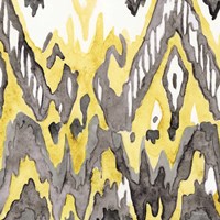 Yellow-Gray Ikat 2 Framed Print