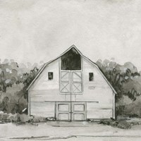 Solemn Barn Sketch III Framed Print