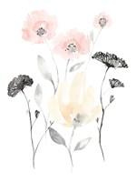 Blush & Black Wildflowers I Framed Print