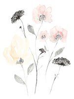 Blush & Black Wildflowers II Fine Art Print