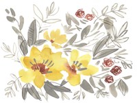 Golden Flower Composition I Fine Art Print