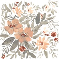 Peach & Rust Blooms I Fine Art Print