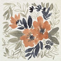 Sienna & Paynes Flowers I Fine Art Print