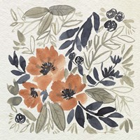 Sienna & Paynes Flowers II Fine Art Print