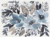 Blue & Paynes Blooms I Framed Print