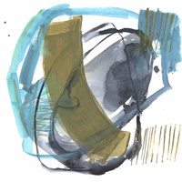 Olive & Blue Gesture I Framed Print