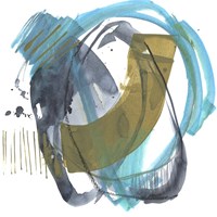 Olive & Blue Gesture II Framed Print