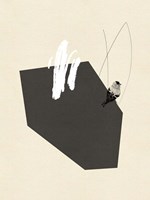 Steel Sequin with Bird IV Framed Print