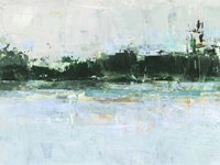 Treelined Waterfront II Framed Print