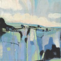 Abstract Shades of Blue I Framed Print