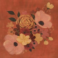 Burnt Orange Bouquet II Fine Art Print