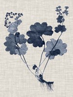 Navy & Linen Leaves IV Fine Art Print
