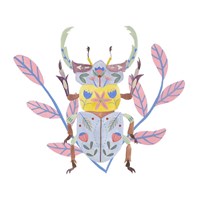 Floral Beetles IV Framed Print