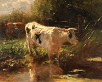 Cow Beside a Ditch, c. 1885-1895 Fine Art Print