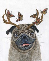 Pug With a Big Rack Fine Art Print