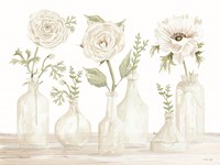 Bottles and Flowers II Fine Art Print
