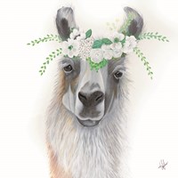Floral Llama Fine Art Print