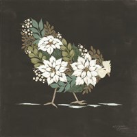 Floral Winter Hen Fine Art Print