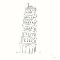 One Line Pisa Tower Italy Fine Art Print