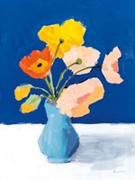 Poppies on Blue Fine Art Print