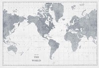 World Map Gray No Words Fine Art Print