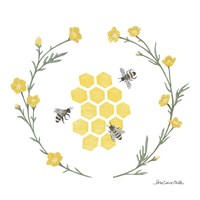 Happy to Bee Home III Yellow Fine Art Print