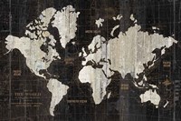 Old World Map Black Fine Art Print