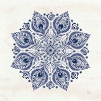 Bohemian Vibes VI Mandala Blue Framed Print