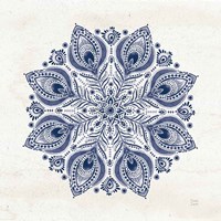 Bohemian Vibes VI Mandala Blue Fine Art Print