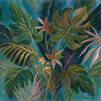 Midnight Tropical Leaves Fine Art Print