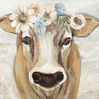 Beau with Flowers Neutral Fine Art Print