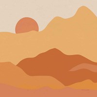 Mountainous II Orange Framed Print