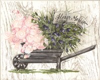 Flower Market Wheelbarrow Fine Art Print