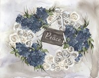 Hydrangea Wreath Blue Fine Art Print