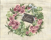 Hydrangea Wreath Green & Pink Fine Art Print