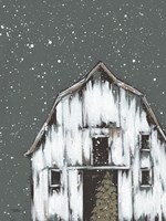 Winter Night Barn Fine Art Print