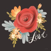 Love Floral Framed Print