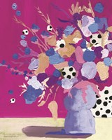 Magenta Polka Dot Floral Fine Art Print