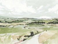 Rolling Pastures Sketch I Fine Art Print