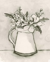 Bouquet Scribble I Framed Print