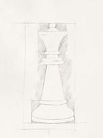 Chess Set Sketch I Fine Art Print