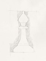 Chess Set Sketch VI Framed Print