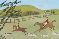 Folk Art Fox Hunt I Fine Art Print