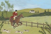 Folk Art Fox Hunt III Fine Art Print