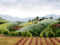 Tuscan Valley Sketch III Fine Art Print