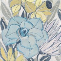 Etched Indigo Fresco II Framed Print