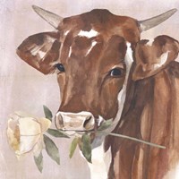 Peony Cow I Fine Art Print